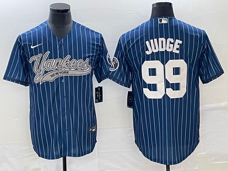 Men's New York Yankees Aaron Judge #99 Blue Jersey Joint Edition